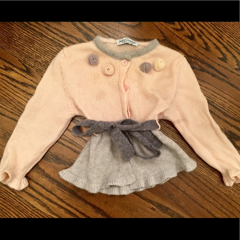 French Designer wool & cashmere girls Cardigan wi…